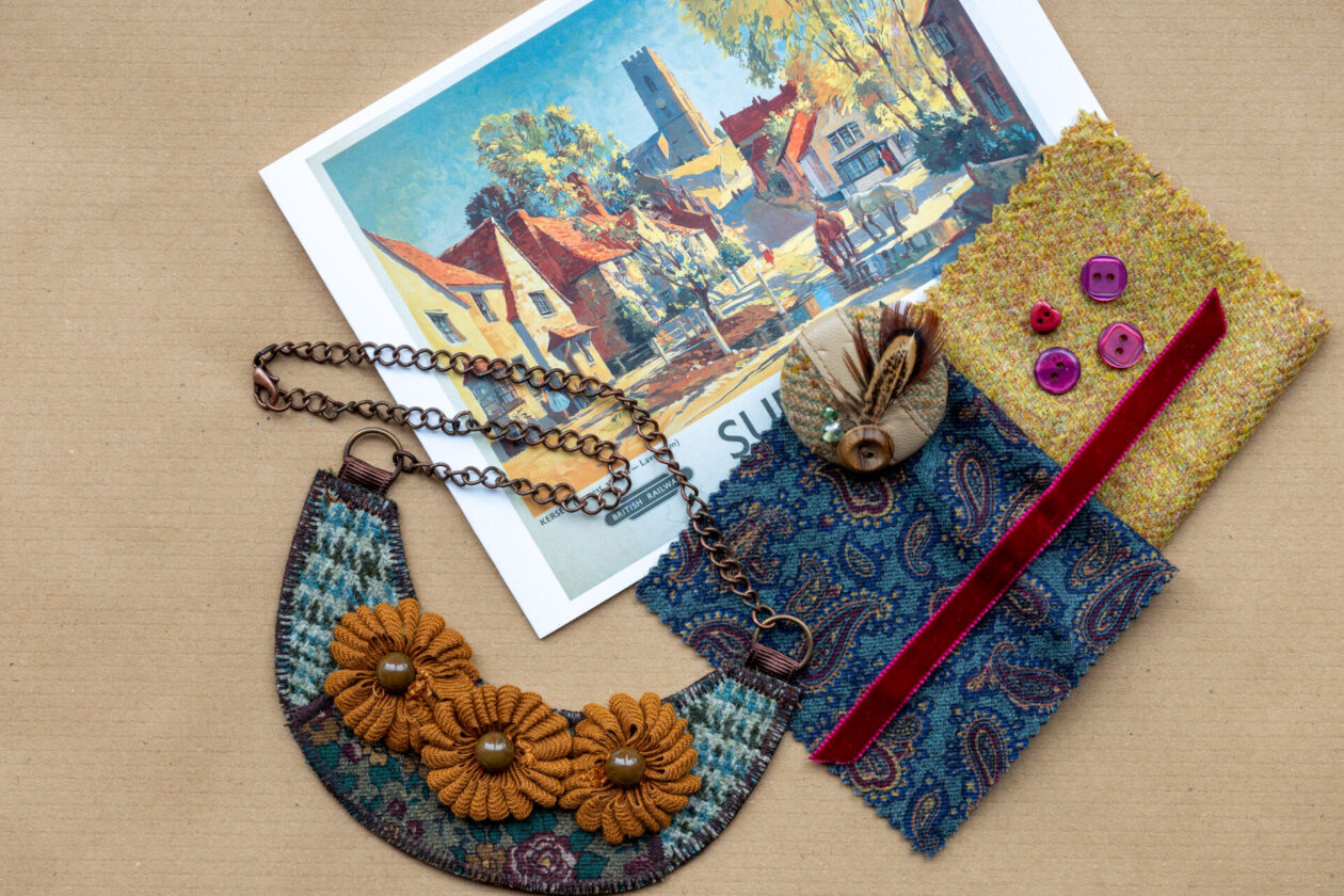 Make do and mend bib necklaces