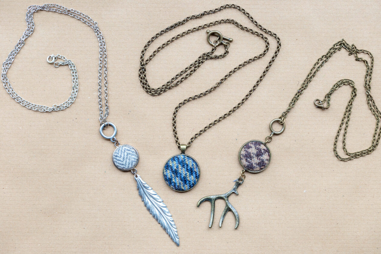 Make do and mend button pendants