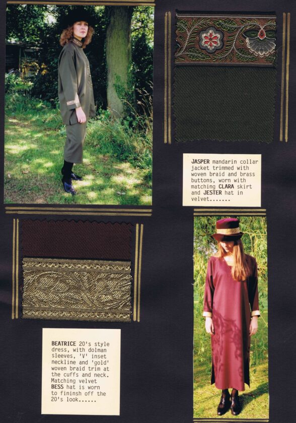 A page from my 1920s style clothing design portfolio