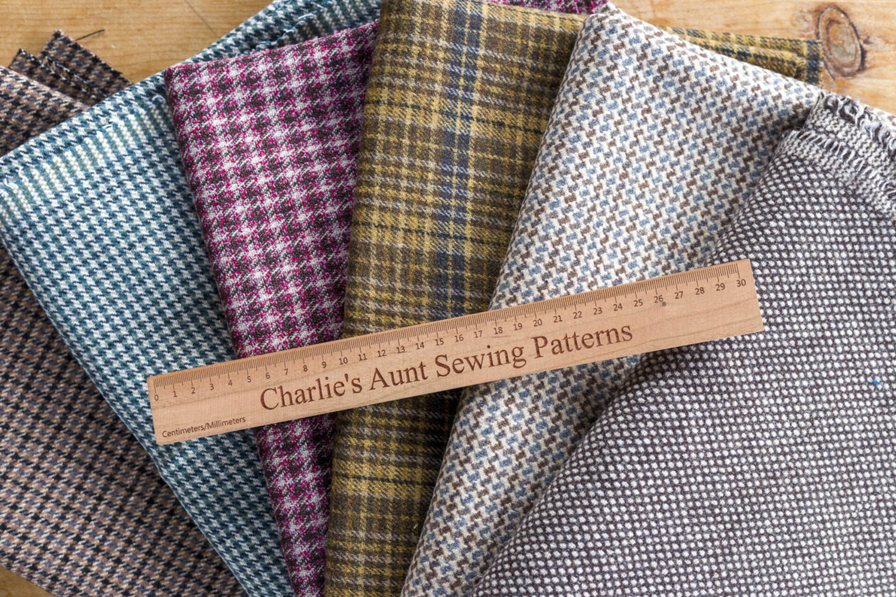 Some of the wool tweeds now available by the half yard from Charlie's Aunt