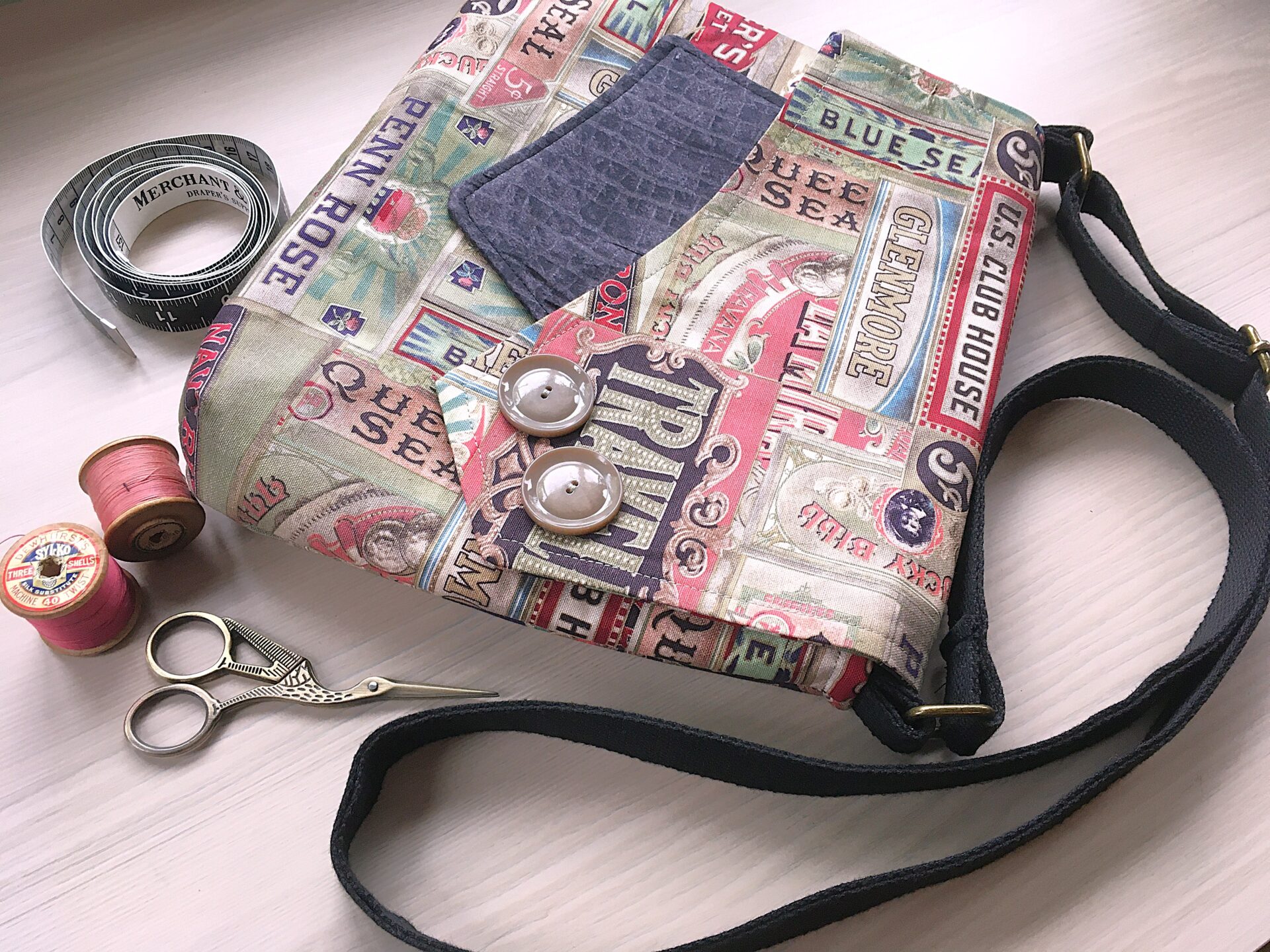 The Gunton Messenger Bag sewing pattern by Charlie's Aunt has been revamped