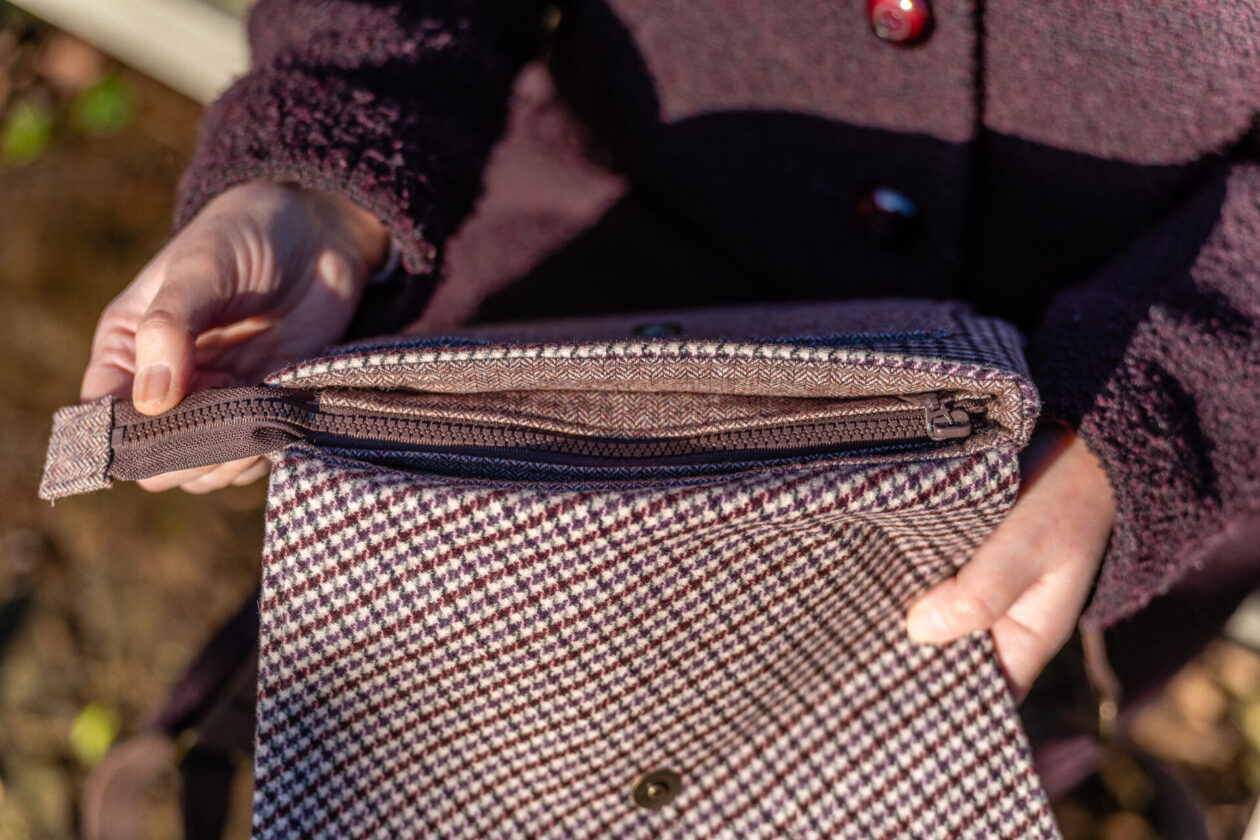 Broadland features a zip fastening and interior pockets
